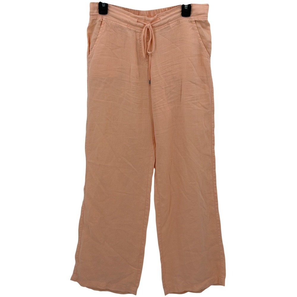 Tommy Bahama Pants Womens 6 Peach Linen Wide Leg Sheer Summer Vacation Beach